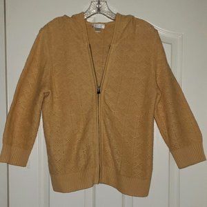 Christopher & Banks Golden Mustard Yellow Full Zipper Hood Size: M